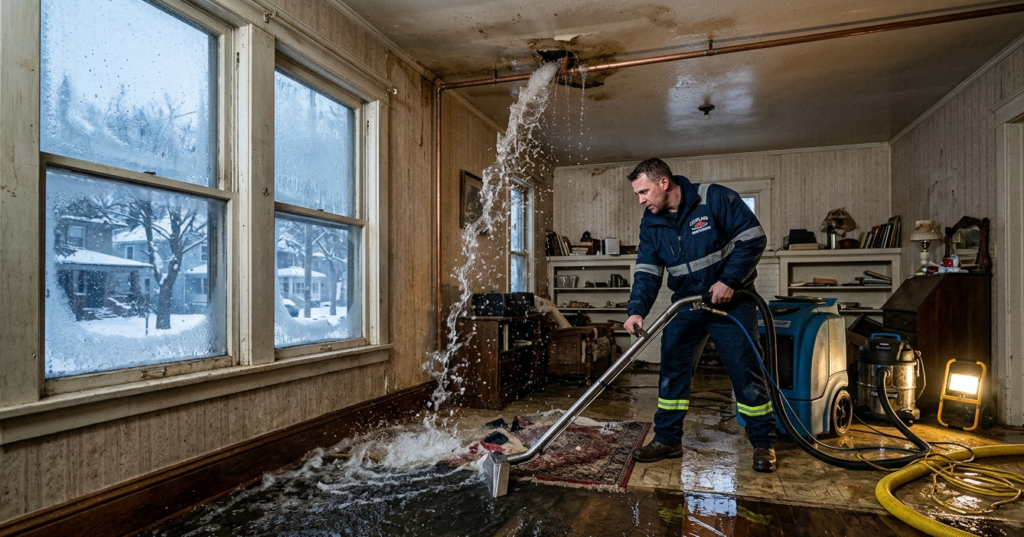 Burst Pipe Damage Cleanup